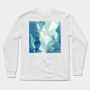 Turquoise Green Abstract Low Polygon Background Long Sleeve T-Shirt